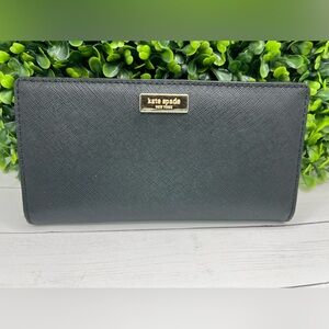 Kate Spade Black Leather Slim Wallet